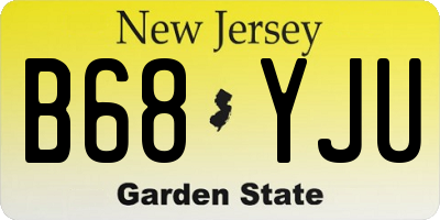 NJ license plate B68YJU