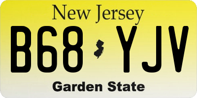 NJ license plate B68YJV