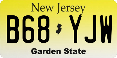 NJ license plate B68YJW