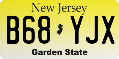 NJ license plate B68YJX