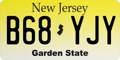 NJ license plate B68YJY