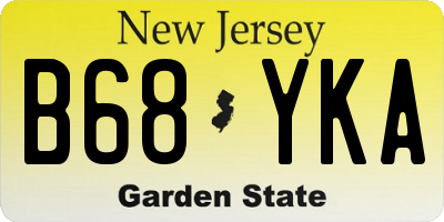 NJ license plate B68YKA