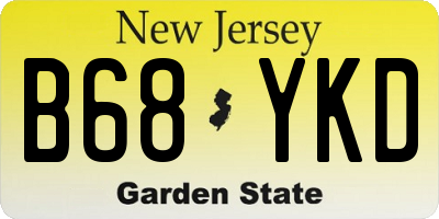 NJ license plate B68YKD