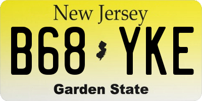 NJ license plate B68YKE