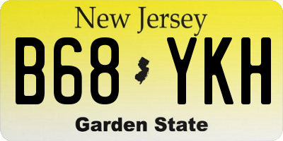NJ license plate B68YKH