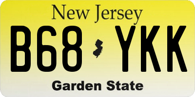 NJ license plate B68YKK