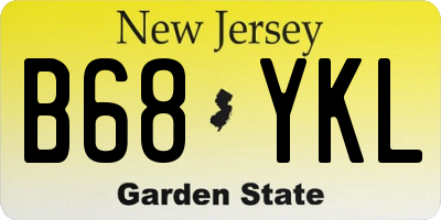 NJ license plate B68YKL