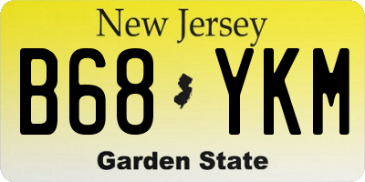 NJ license plate B68YKM
