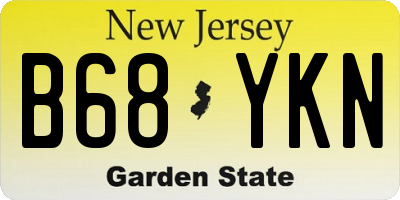 NJ license plate B68YKN