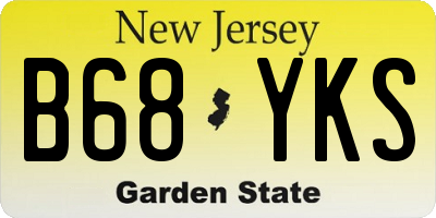 NJ license plate B68YKS