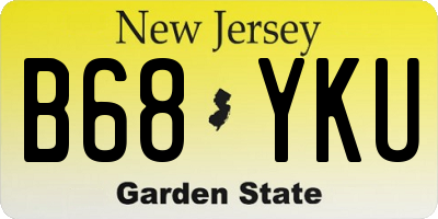 NJ license plate B68YKU
