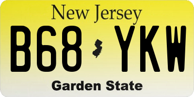 NJ license plate B68YKW