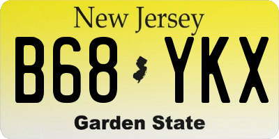 NJ license plate B68YKX