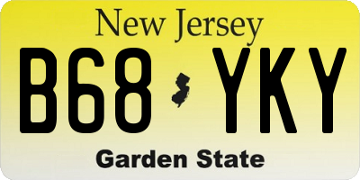 NJ license plate B68YKY