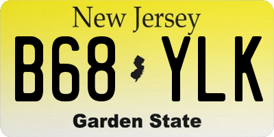 NJ license plate B68YLK