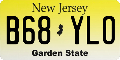NJ license plate B68YLO