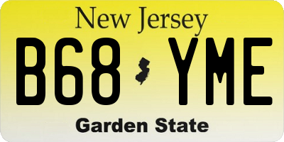 NJ license plate B68YME
