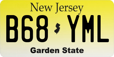 NJ license plate B68YML