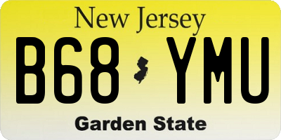 NJ license plate B68YMU