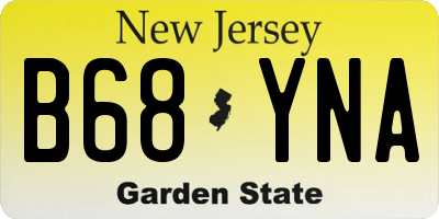 NJ license plate B68YNA