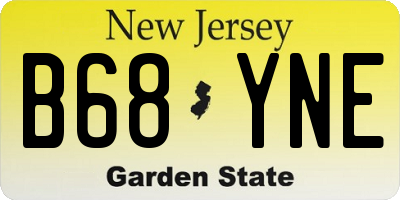 NJ license plate B68YNE