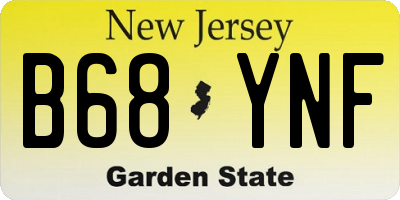 NJ license plate B68YNF