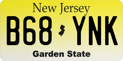 NJ license plate B68YNK