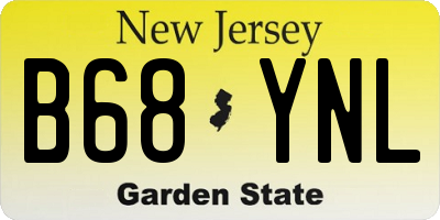 NJ license plate B68YNL