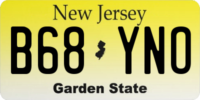 NJ license plate B68YNO