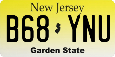NJ license plate B68YNU