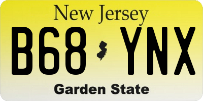 NJ license plate B68YNX