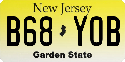 NJ license plate B68YOB