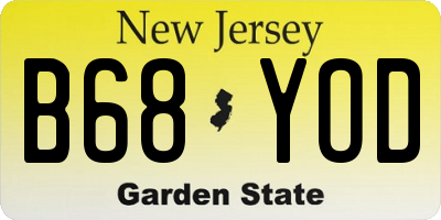 NJ license plate B68YOD