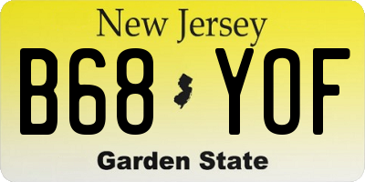 NJ license plate B68YOF