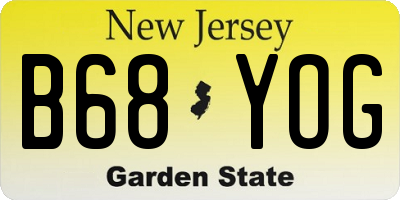 NJ license plate B68YOG