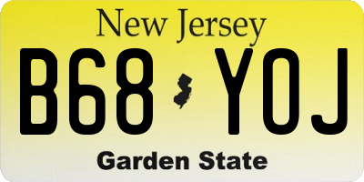 NJ license plate B68YOJ