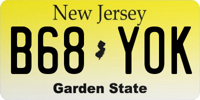 NJ license plate B68YOK