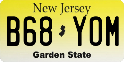 NJ license plate B68YOM
