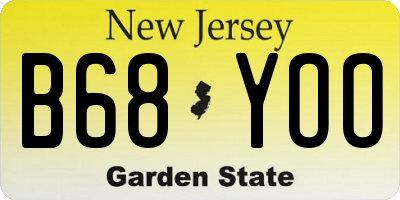 NJ license plate B68YOO