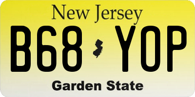 NJ license plate B68YOP