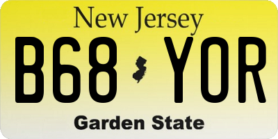 NJ license plate B68YOR