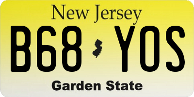 NJ license plate B68YOS