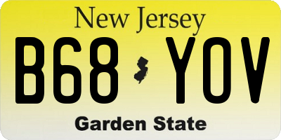 NJ license plate B68YOV