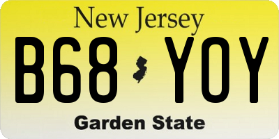 NJ license plate B68YOY