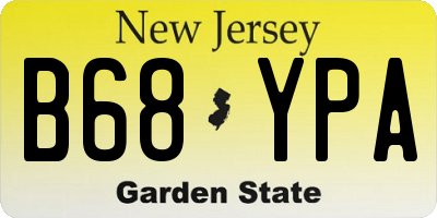 NJ license plate B68YPA