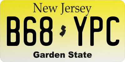 NJ license plate B68YPC