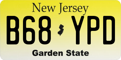 NJ license plate B68YPD
