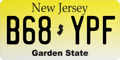 NJ license plate B68YPF