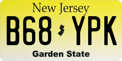 NJ license plate B68YPK