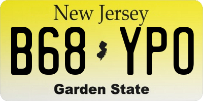 NJ license plate B68YPO